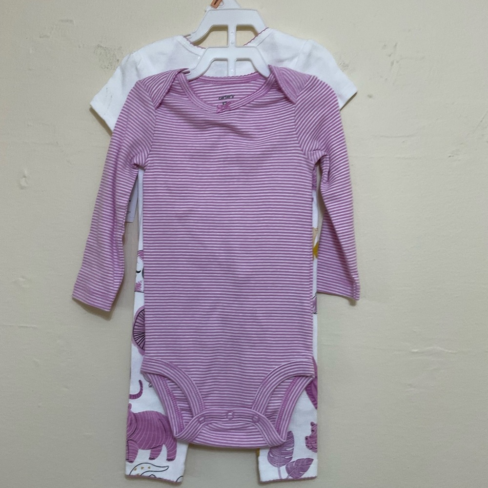 Carter's‎ Lavender and White Striped Bodysuit